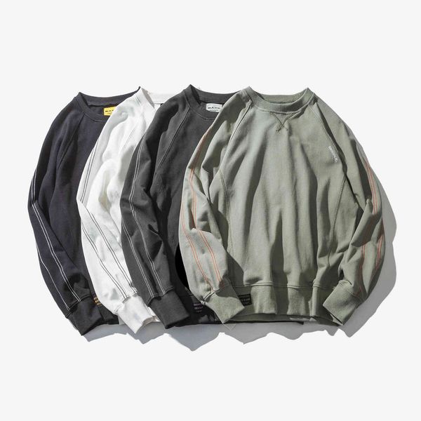 

hoodies fashion fleece 2021 autumn simple men's sweater round neck pullover wear, Black