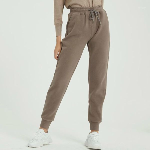 

women's pants & capris ladies casual velvet winter thick woolen clothing lace-up trousers necking fashion, Black;white
