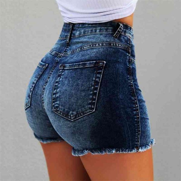

denim tassel hole high waist womens short thin skinny hips stretch washing tight fashion street ladies casual clothing, White;black