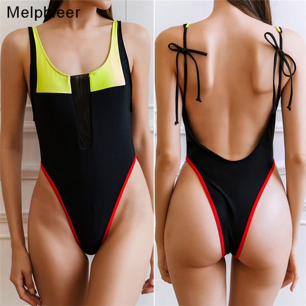 

baless thong beachwear one piece swimsuit tie shoulder push up monokini swimwear women bathing suits open ba suitby air