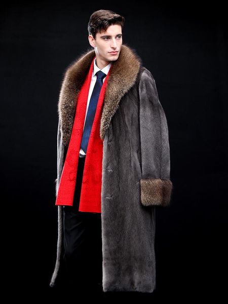 

men's leather & faux 2021 real mens coat imported velvet grey long trench winter coats, Black