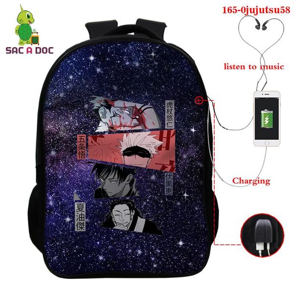 

backpack 2021 fashion japanese style school bag harajuku 3d jujutsu kaisen children schoolbag for girls kindergarten kids bags