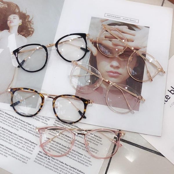 

1pcs retro anti blue ray computer glasses women round eye glass men blue light blocking fashion eyewear optical frames a96568, White;black