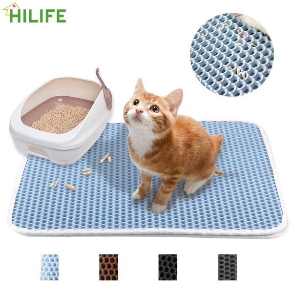 

pet cat litter catcher mat product waterproof double-layer non-slip supplies eva layer beds & furniture