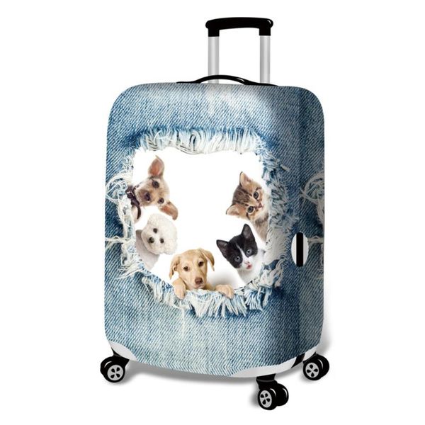 

bag parts & accessories zipper closure polyester universal travel suitcase cover easy apply high elasticity anti scratch thick washable, Black