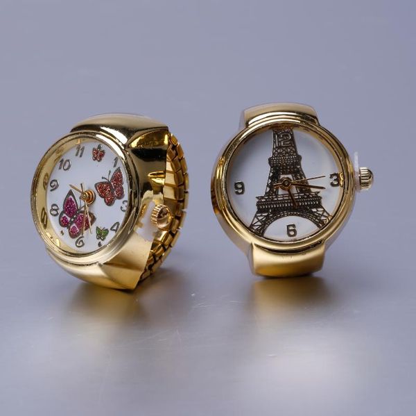 

cluster rings 2021 2pcs golden adjustable ring watch jewelry gifts, Golden;silver