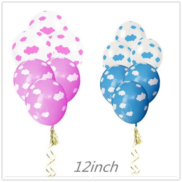 

party decoration balloon 12 inch 2.8g blue sky cloud printing latex birthday wedding