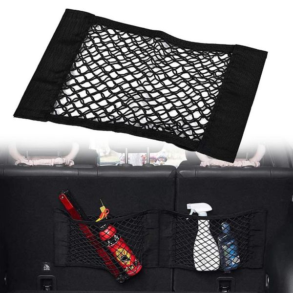 

car organizer trunk storage bag mesh net pouch auto rear seatback elastic string luggage holder pocket