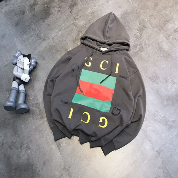 

chao 21gu large square hooded sweater casual loose top, Black