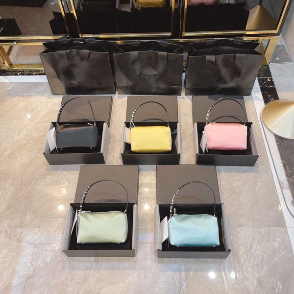 

bag metal letter diamond handle women's bag satin bag silk handbag