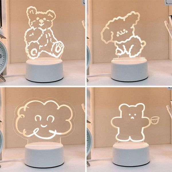 

night lights creative 3d lamp acrylic desktable boys and girls holiday gift decorative bedroom bedside