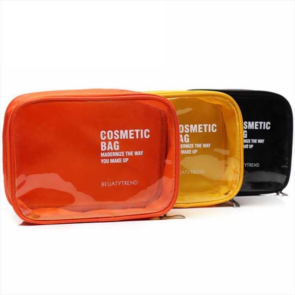 

waterproof transparent pvc cosmetic bags makeup case ladies candy color travel organizer toiletry beautician
