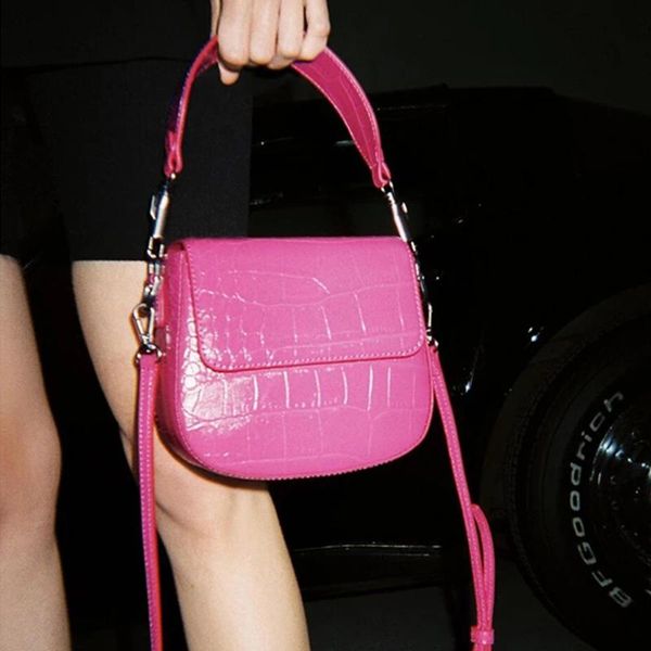 

evening bags designer crocodile pattern saddle for women fashion alligator shoulder crossbody bag 2021 small women's handbag purse tote