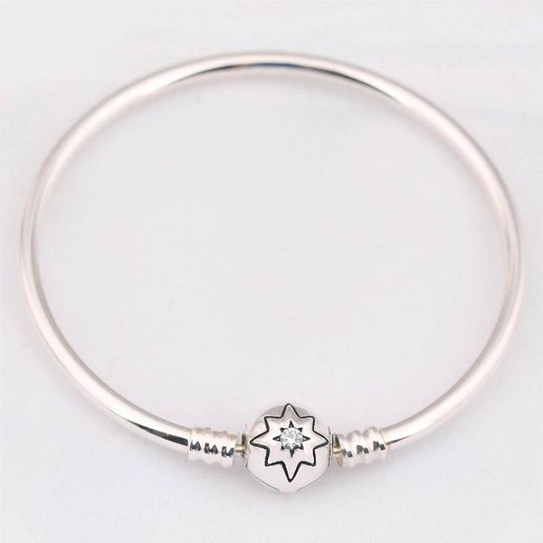 

link, chain s925 bracelet bangle for women starry sky clasp fit lady bead charm pendant diy jewelry, Black
