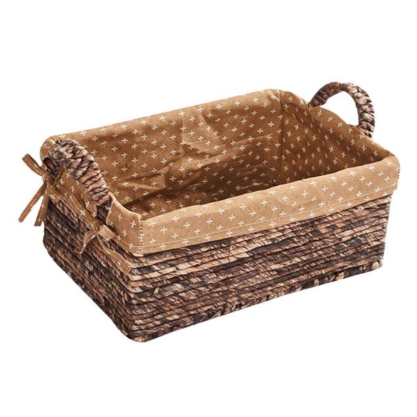 

storage baskets 1pc creative woven basket practical deskorganizer (brown)