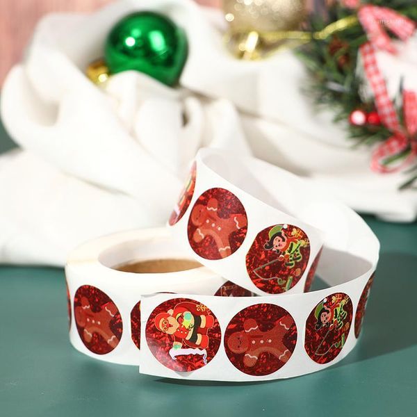 

gift wrap 500pcs/roll 2022 merry christmas label stickers red labels1