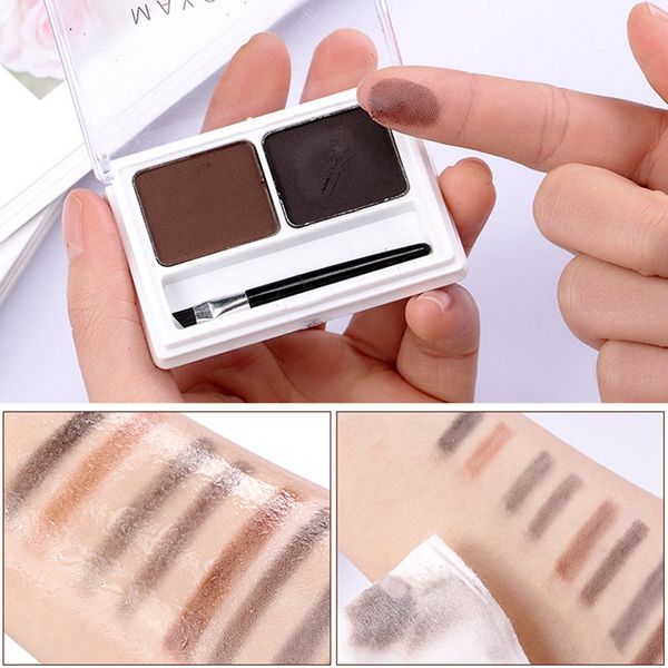 

double color makeup palette eyebrow powder natural brown eyebrow enhancers 3d eye brows shadow cake beauty kit with brush