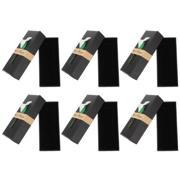 

6pcs lipstick packing boxes sponge lined gift box with calla lily decor wrap