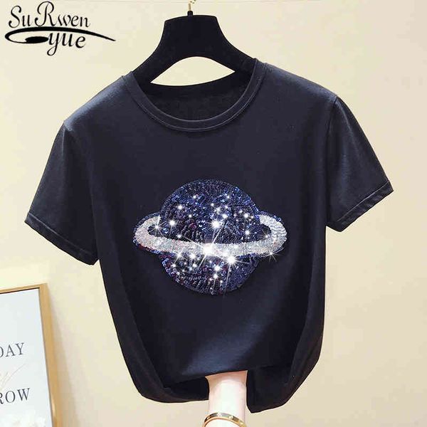 

cotton white tshirt casual black tee shirt femme summer women fashion short sleeve vintage female t-shirt 4887 50 210521