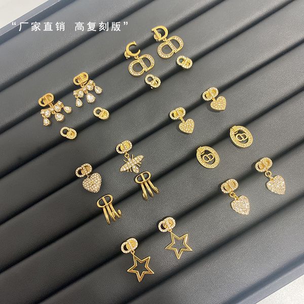 

design jewelry exquisite small earrings advanced letter silver needle women's light luxury earrings