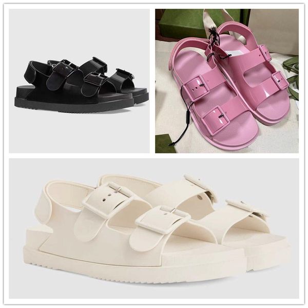 

2021 r luxury women straps sandals fashion summer ladies flats beach slippers lastest woman casual slides large size shoes, Black