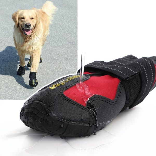 

dog apparel pet shoes sports mountain wear pets pvc soles waterproof reflective boots anti skid rain boot protectors