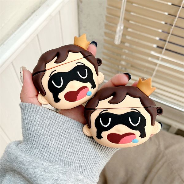 

3d cartoon anime earphone cases for airpods new 3 soft silicone earpods case cute prince cover for airpod 1 2 pro accessories with hook fund