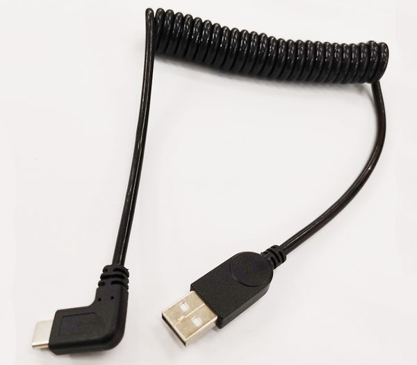 Кабели USB2.0, USB 2.0 USB A-MELE для углов на угловом типе-C Мужской зарядки PU весеннего кабеля около 1,5 м / 5 шт.