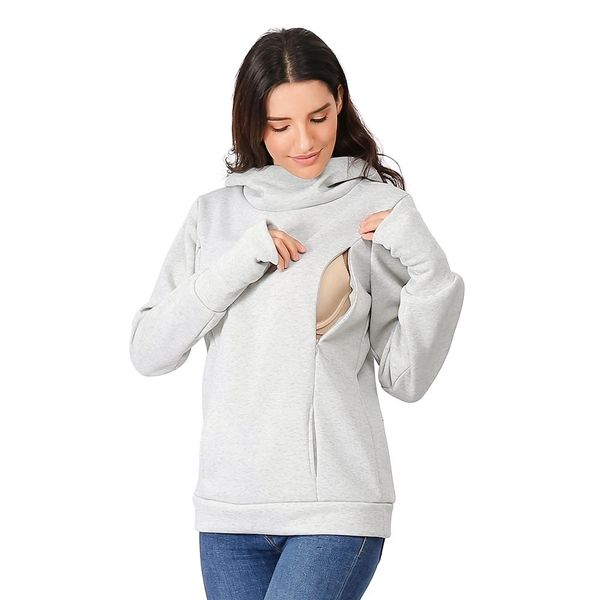 

women's hoodies & sweatshirts 2021 motherhood long sleeve maternity hoodie, Black