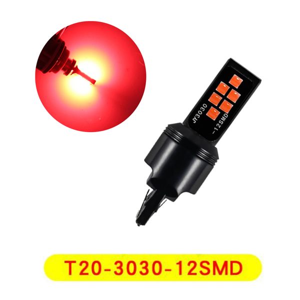 4 pz/lotto Rosso Super Luci Luminose T20 7440 3030 12SMD HA CONDOTTO Le Lampadine Auto Indicatori di Direzione Luce Auto Freno Lampada Fanali Posteriori 12V