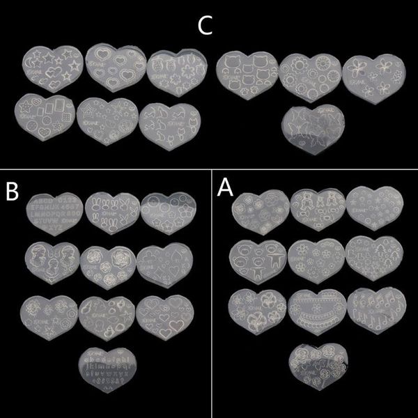 

craft tools 10pcs mini nail art silicone mold cat bear flower letter resin jewelry tool candle soap making cake decorations
