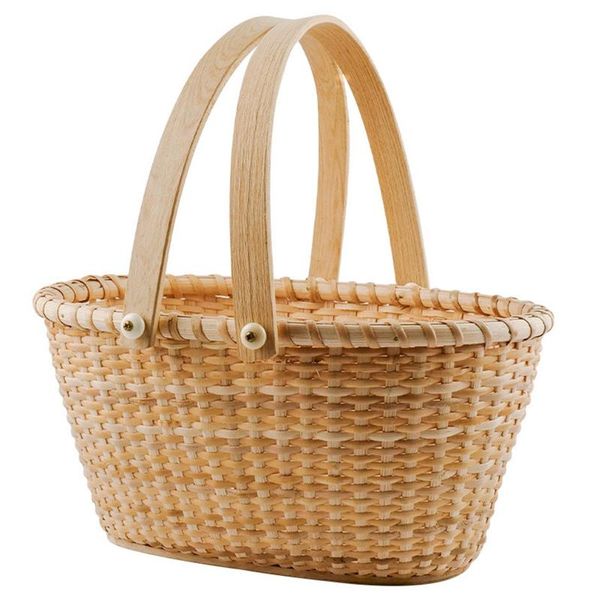 

storage baskets handmade rattan basket woven hanging organizers with handle vegetable picnic home kitchen wall decor
