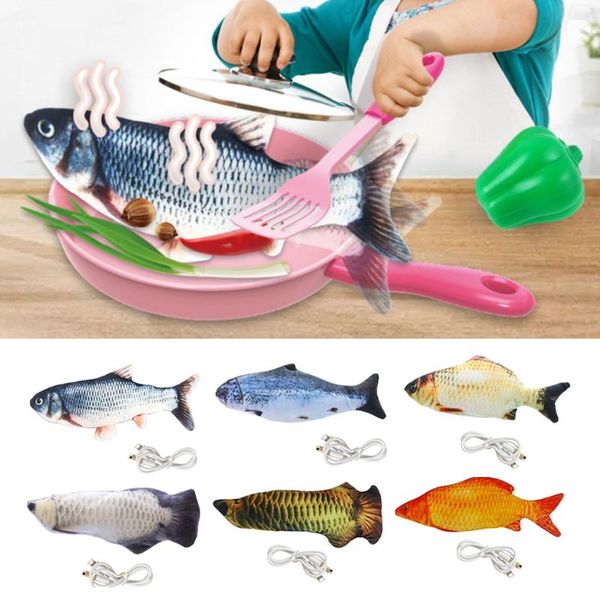 

cat toys usb electric interactive pet toy wagging fish realistic catnip