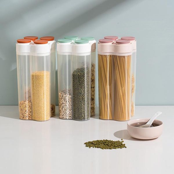 

kitchen supplies grain storage tank box moisture-proof sealed transparent organizers bottles & jars