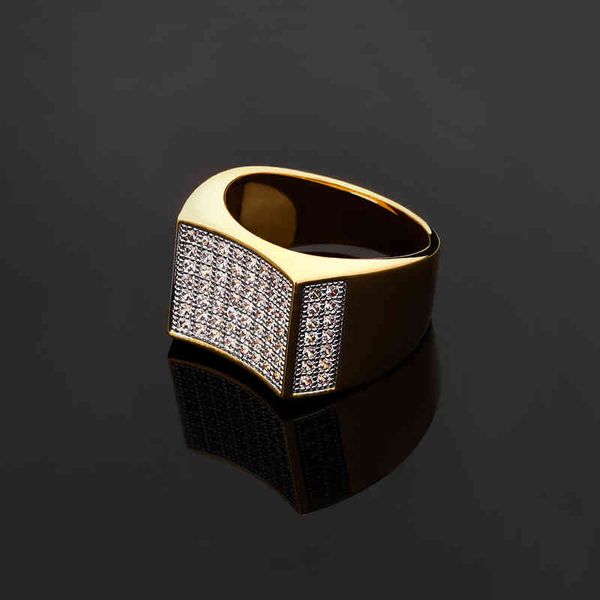 

band rings micro inlaid iced out fashion creative men's hip hop, Silver