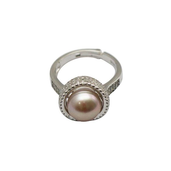 

wedding rings beadsnice id37336 925 sterling silver zircon pearl ring setting for women, Slivery;golden