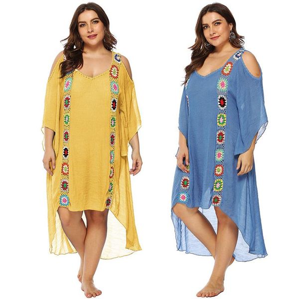 

women's swimwear plus size beach cover up dress women cover-ups long white pareo sortie de plage femme suit summer beachwear robe 3xl, White;black