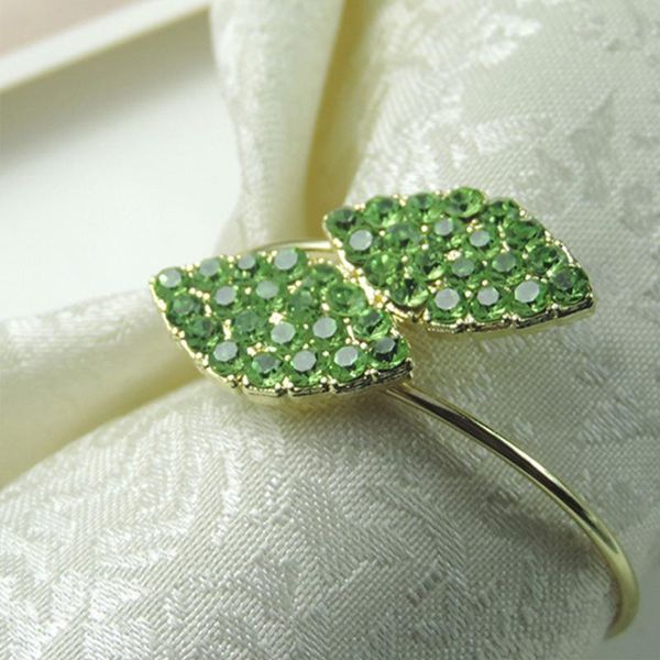 

napkin rings 10pcs/pack home shiny belt el serviette buckles rhinestone wedding dinner holder party banquet leaves shape