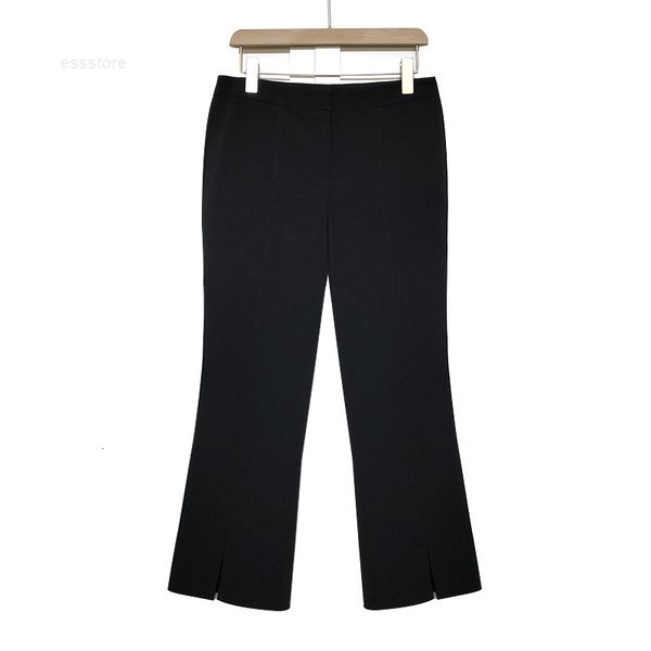 

pants trousers buy it now original d spring and summer women's qi quality black nine point front split flared 868, Black;white