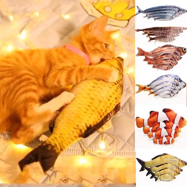 

1pc cute cat favor fish toy creative funny lifelike shape catnip interactive pet kitten product toys
