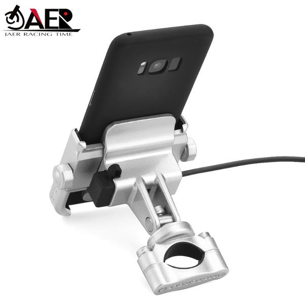 

motorcycle mirrors 4-6.6inches motocross bicycle biker side rear view mirror handlebar phone holder mount usb charger for gps cell phones
