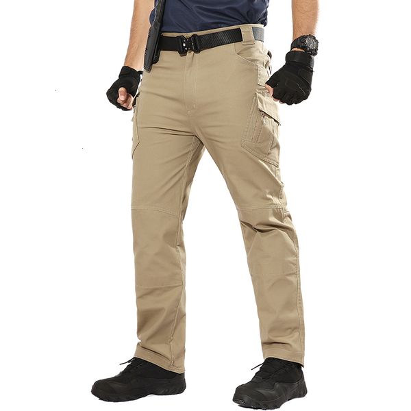 

men's pants cargo of men tactical military style pant green army canvas throw elastic load afju, Black