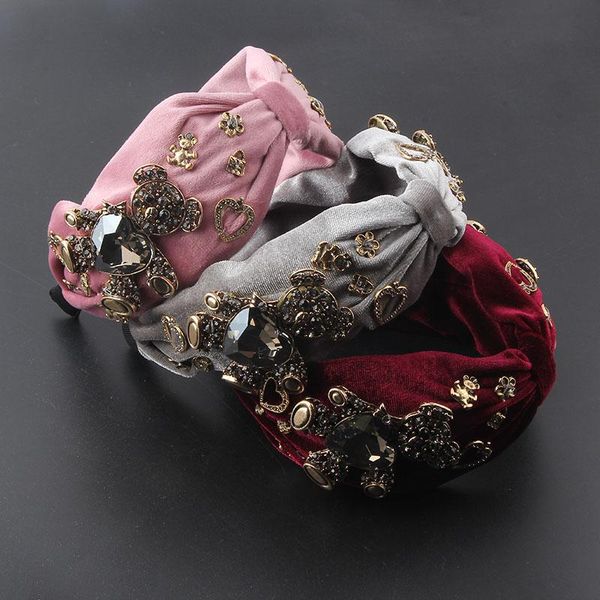 

hair clips & barrettes fashion temperament chiffon cloth inlaid rhinestone flower headband ladies prom travel gift accessories headwear 941, Golden;silver