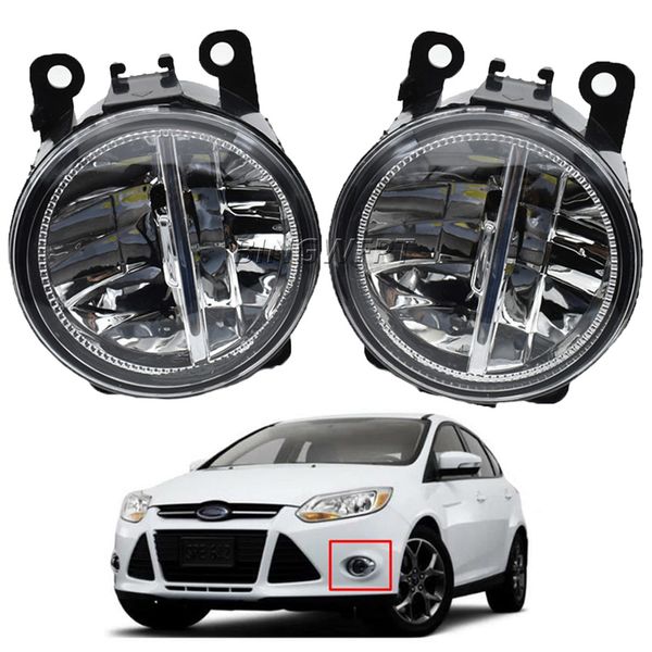 

1pair fog lights for ford focus 2/3 fiesta c-max fusion ranger transit edge ecosport tourneo car accessories led white yellow light front bu