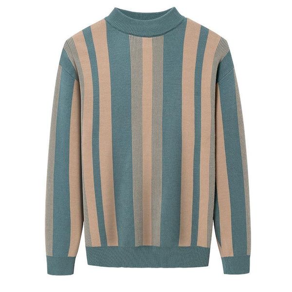 

men's sweaters winter half high neck sweater trend backing slim middle, White;black