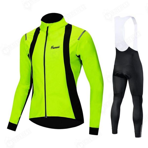 

racing sets frenesi winter fleece bike suit bardiani men cycling jersey set 2021 warm long sleeve jacket sport clothes gel ciclismo kit, Black;blue