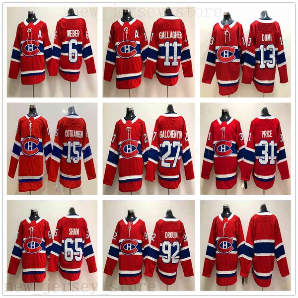 

Man Women Kids Montreal Canadiens Hockey Jersey Red 31 Carey Price 13 Max Domi 15 Jesperi Kotkaniemi 11 Brendan Gallagher 92 Jonathan Drouin, As picture