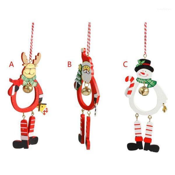 

christmas decorations innovative color printed engraved tree pendant decoration santa claus shaped hanging ornaments with a bell1
