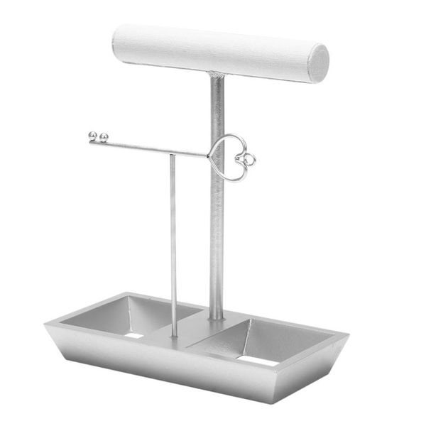 

jewelry pouches, bags 2 tier metal display perfect for bracelet bangle watch home organization, necklace and earring stand, Pink;blue