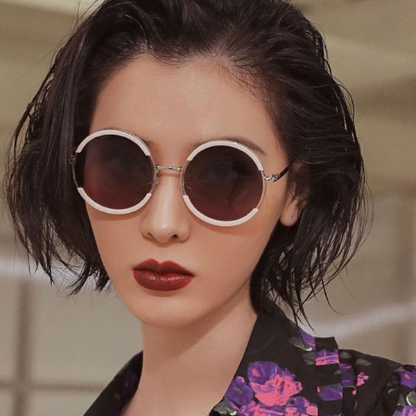 

sunglasses 2021 round women fashion driving polarized sun glasses outdoor street anti-glare shades brand design uv400, White;black